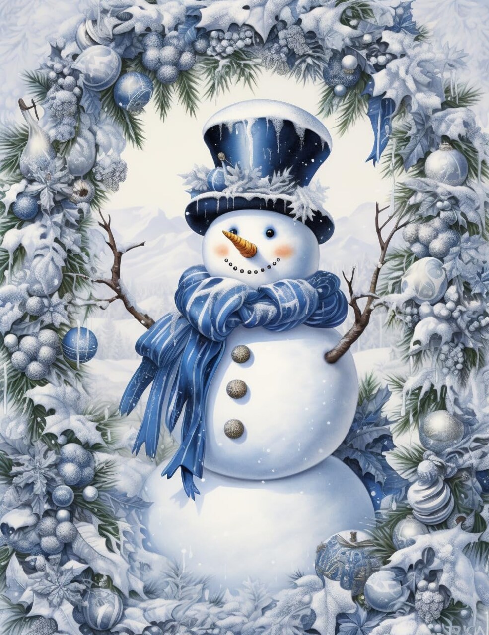 Snowman Diamond Art Painting Kits for Adults & Kids Beginner (12 * 16 inch)